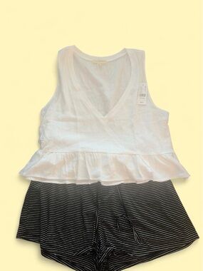 Altar'd State White Ruffle V-Neck Tank